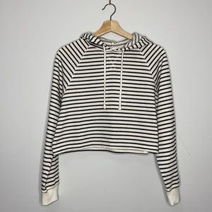 H&M Stripe Cropped Hoodie